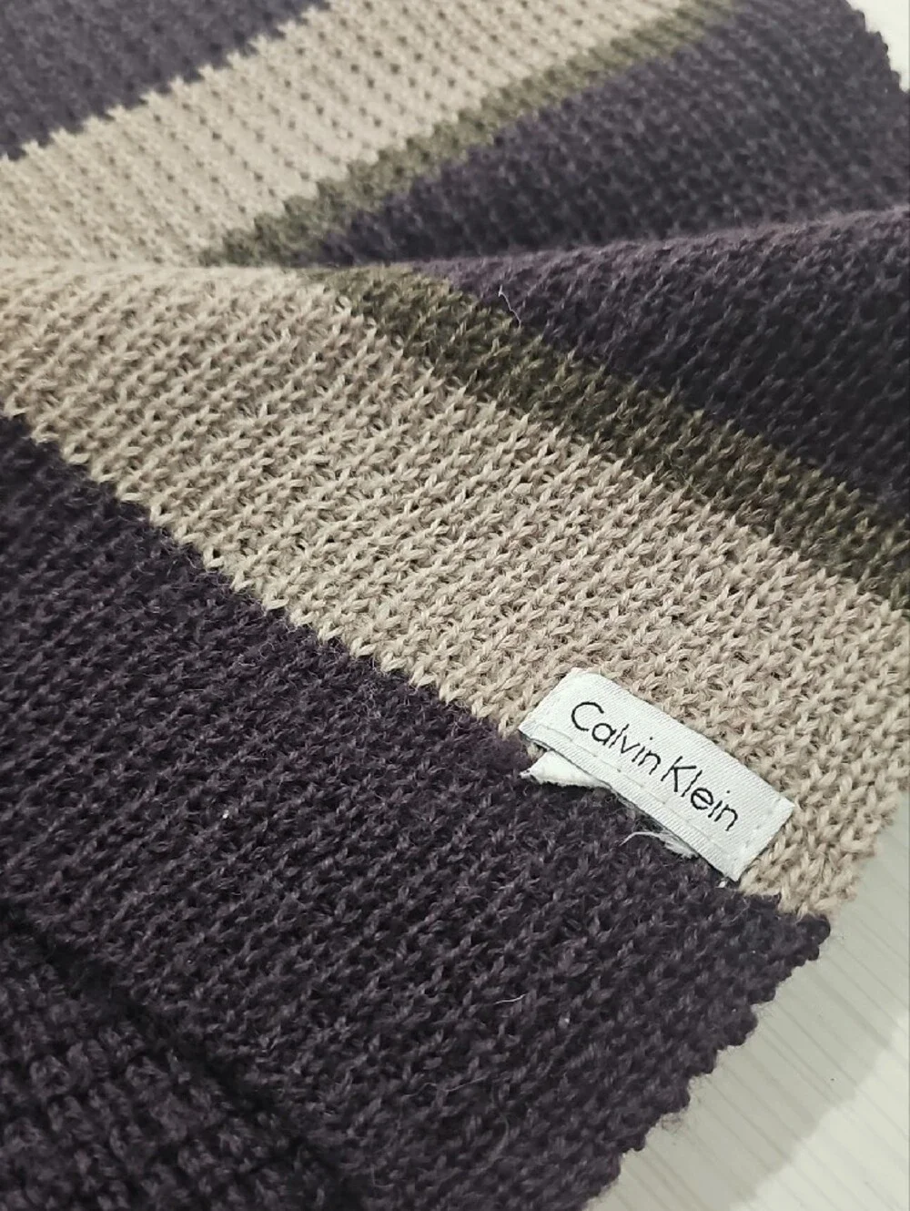 Lot Of 3 Scarves: GAP Navy Pinstripe NWT, GAP Gray/navy NWT, Brown CK